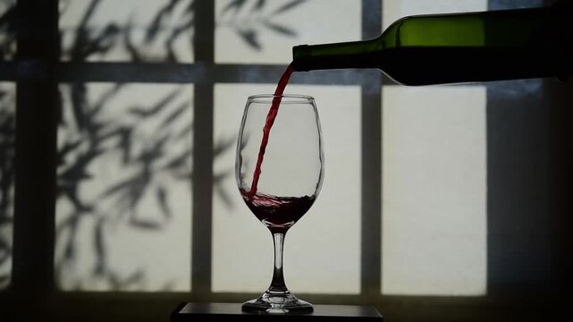 close up of wine falling into a glass  glass, drink,winery