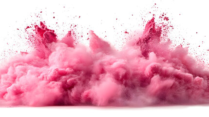 A vibrant explosion of pink powder creating a cloud-like effect.