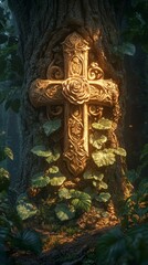 Rose Cross Mystical Forest Rosicrucianism Religion Spiritual Symbol