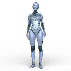 女性サイボーグ　3DCGレンダリング