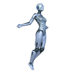 女性サイボーグ　3DCGレンダリング