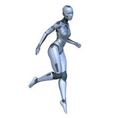 女性サイボーグ　3DCGレンダリング
