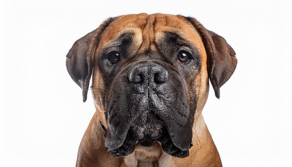 ブルマスティフのポートレート（Bullmastiff portrait on white background）
