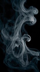Fototapeta premium White smoke wasted through dark background, abstract background 3d render illustration