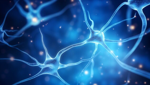 abstract blue background with stars, CONNECTTION, BIOLOGY