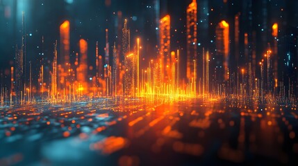 Obraz premium Captivating 3D Rendered Financial Data Visualization for Business Insights and Trends