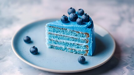 青い色のケーキ