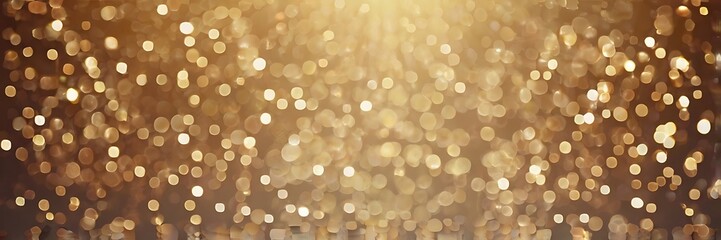 Obraz premium Bokeh light golden textured background, abstract wallpaper decoration, Christmas, new year, anniversary, ceremony and holidays related