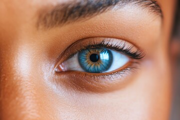 Obraz premium A closeup of tired eyes gradually brightening as they focus on a motivational goal, representing the shift from burnout to renewed energy