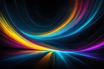 A colorful, swirling image with a dark background