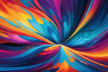 Obraz premium A colorful, abstract painting with a spiral shape