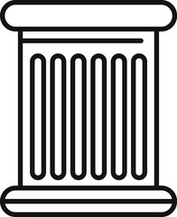 Simple line drawing representing an ancient greek column with a doric style capital and base