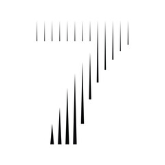 Number 7 with Abstract Line Pattern