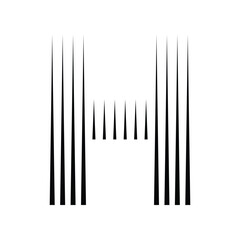 Letter H Logo with Vertical Striped Line Pattern