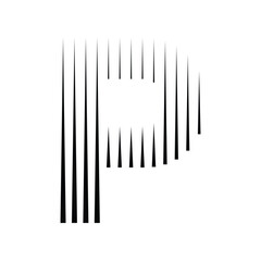 Letter P Logo with Abstract Line Pattern