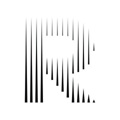 Letter R Logo with Abstract Line Pattern