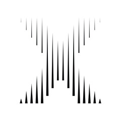 Letter X Logo with Abstract Line Pattern