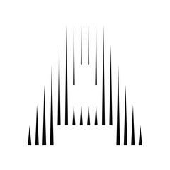 Letter A Logo with Abstract Line Pattern