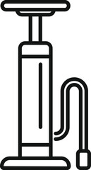 Simple line drawing of a bicycle pump, a tool used for adding air to tires
