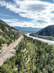 Railroad in the mountains of Montana