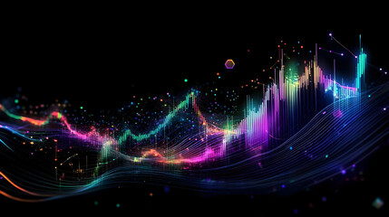 Colorful abstract waveforms representing data visualization.