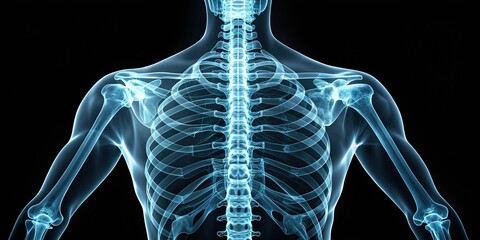 A detailed X-ray image of a healthy spine, showcasing a straight posture and properly aligned vertebrae, symbolizing overall wellness and optimal musculoskeletal health.