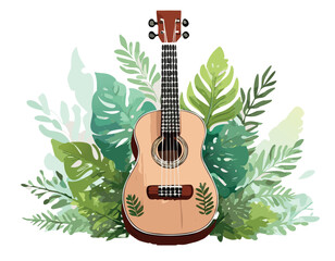 Guitar with flowers aloha
