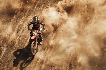 Naklejka premium Dirt bike rider, Supercross, Sport concept, nice action of motorcycle jump