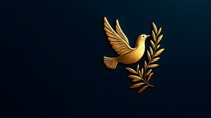 Sleek and minimalistic charity logo featuring a stylized dove and olive branch, adaptable design for social media, websites, and print collateral.