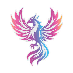illustration phoenix vector logo icon, design template