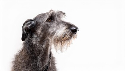 ディアハウンドのポートレート（Deerhound portrait on white background）
