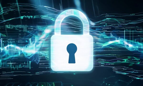 Locked binary code padlock icon for web security
