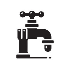 Water Taps icon silhouette vector illustration 