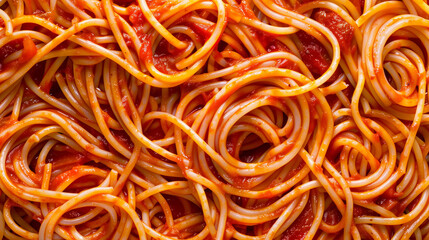Close up photo of a plate of spaghetti with marinara sauce