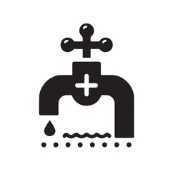 Water Taps icon silhouette vector illustration 
