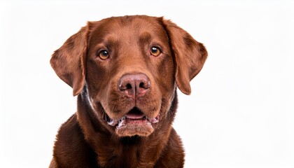 チェサピーク・ベイ・レトリーバーのポートレート（Chesapeake Bay Retriever portrait on white background）
