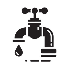 Water Taps icon silhouette vector illustration 
