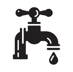 Water Taps icon silhouette vector illustration 