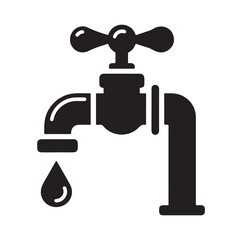 Water Taps icon silhouette vector illustration 