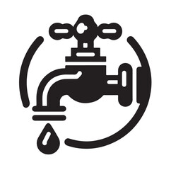 Water Taps icon silhouette vector illustration 