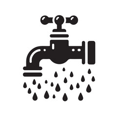 Water Taps icon silhouette vector illustration 