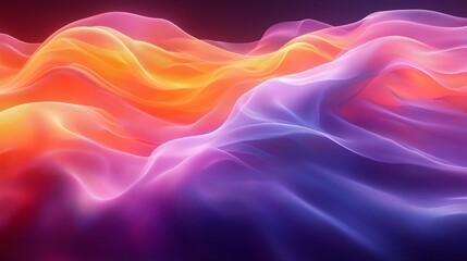 Obraz premium Colorful abstract waves flowing gracefully in a digital space