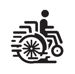 Fototapeta premium Wheelchairs icon silhouette vector illustration 