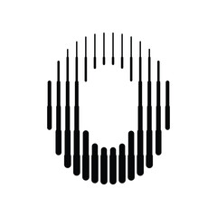 Number 0 with Abstract Line Pattern