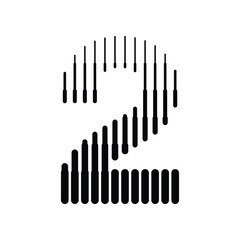 Number 2 with Abstract Line Pattern