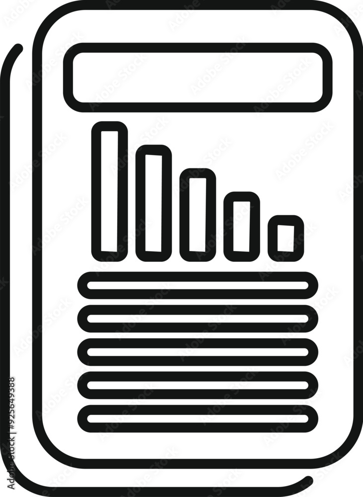 Poster smartphone is displaying a simple line graph that is decreasing, suggesting negative performance