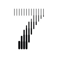 Number 7 with Abstract Line Pattern