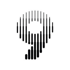 Number 9 with Abstract Line Pattern