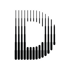 Letter D Logo with Abstract Line Pattern