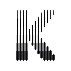 Letter K Logo with Abstract Line Pattern